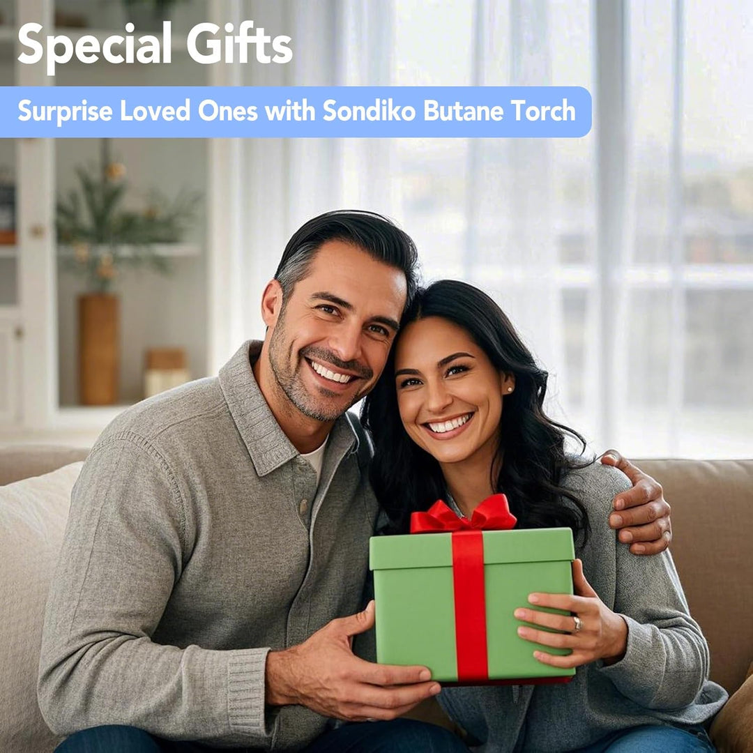 Sondiko Dreifach Einstellbarer Mini-Bunsenbrenner, Nachfüllbar Küchenbrenner mit kontinuierlicher Fl