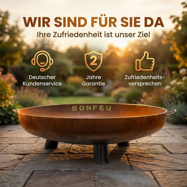 BonFeu BonBowl Plus Feuerschale 100 cm Durchmesser - Feuerschalen für den Garten - Feuerstelle Outdo