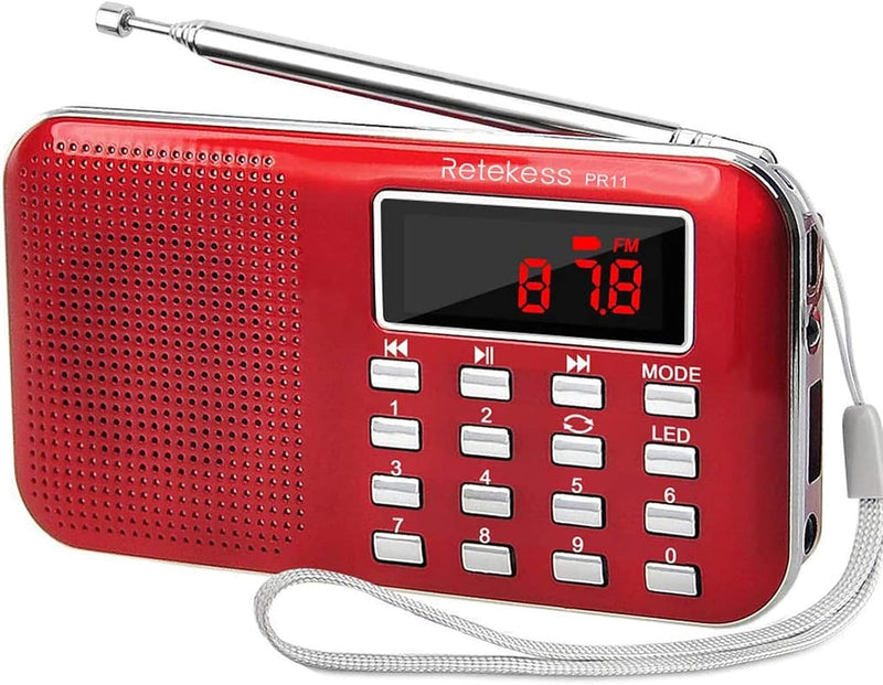 Retekess PR11 Tragbares Radio, FM AM Kleines Radio, Radio Batteriebetrieben, MP3 Player, Taschenlamp