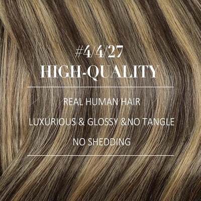 YoungSee Clip in Extensions Echthaar Ombre 30cm Echthaar Extensions Clip Dunkelbraun Balayage Karame