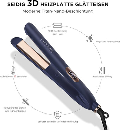 32 MM Glätteisen Locken und Glätten PARWIN PRO BEAUTY Haarglätter, Nano-Titan-Beschichtung Glätteise