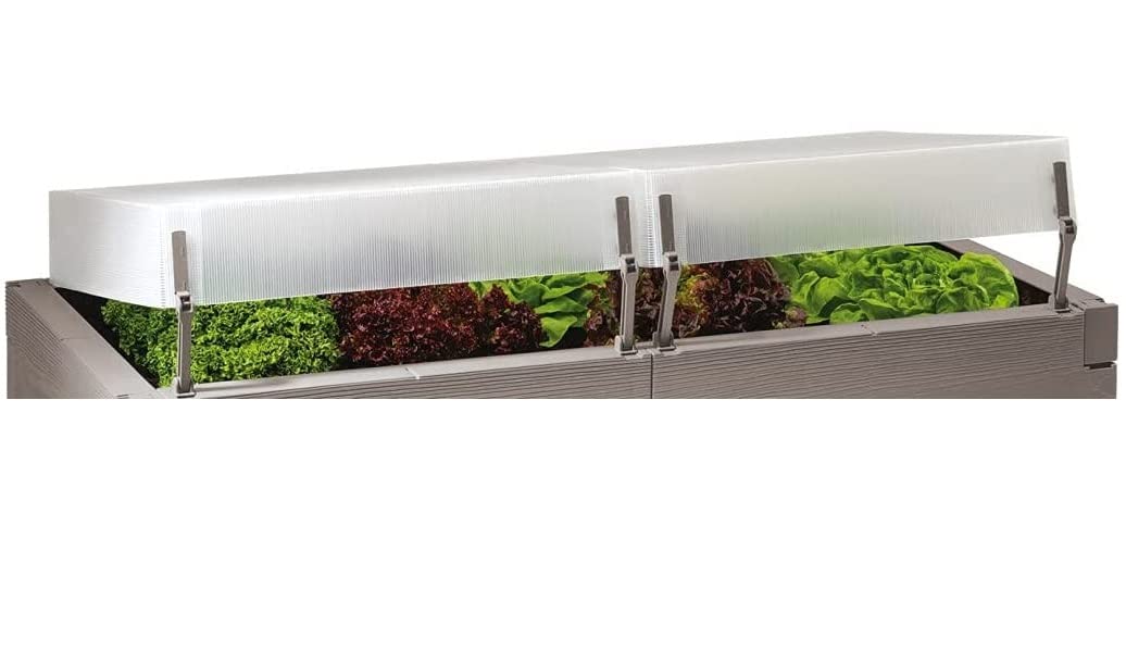 Juwel Thermo-Hauben für Hochbeete 130x60 cm (2 Stück, Hauben inkl. Scharnierteile + Lüftungshebel, E