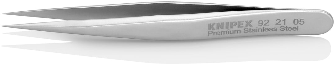 KNIPEX Mini-Präzisionspinzette Mattiert Glatt 70 mm, 92 21 05 0.2 mm Silber, 0.2 mm Silber