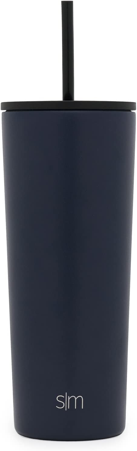 Simple Modern Isolierter Becher mit Strohhalm und Deckel | EiskaffeeBecher Wiederverwendbare Edelsta