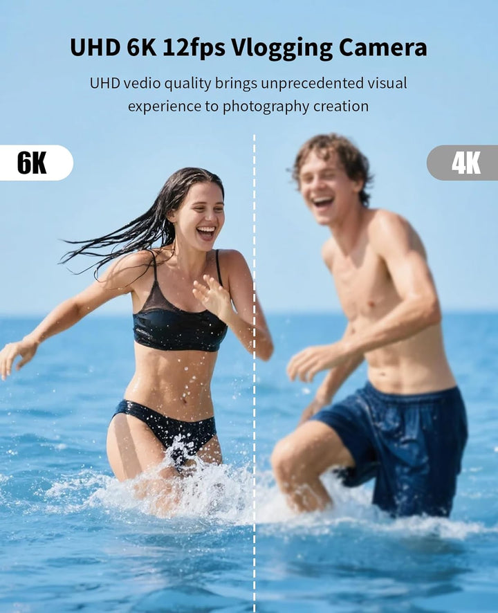 Longyi Digitalkamera 6K 75MP Kamera Fotokamera mit 8X Optischem Zoom, Anti-Shake, Autofokus Vlogging