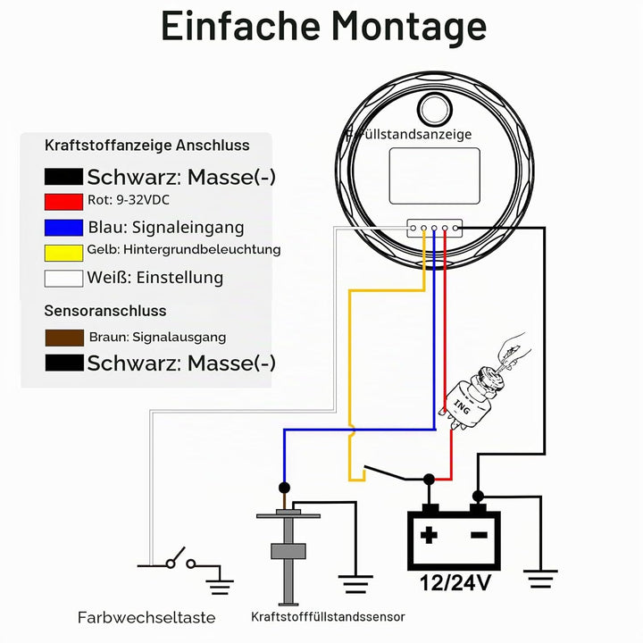 Geloo Füllstandssensor, Edelstahl-Kraftstoffsendeeinheit Wasserstandsanzeige-Sensor Autokraftstoffwa