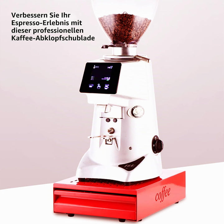 Kaffeeklopfbox Espresso Klopfer Schublade (rot), Rot