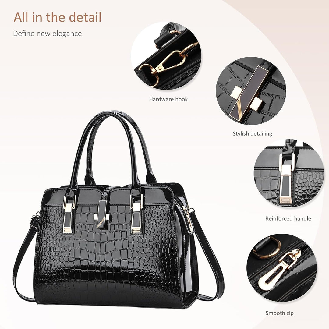Nicole&amp;Doris Damen Handtaschen Neue Umhängetasche Lackleder Shell Schultertasche Henkeltaschen Tasch