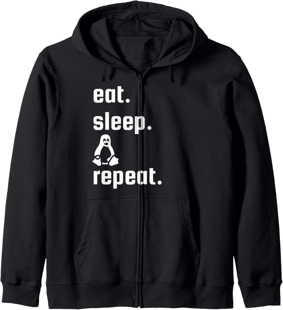 EAT SLEEP Tux Repeat Linux Maskottchen Logo Kapuzenjacke