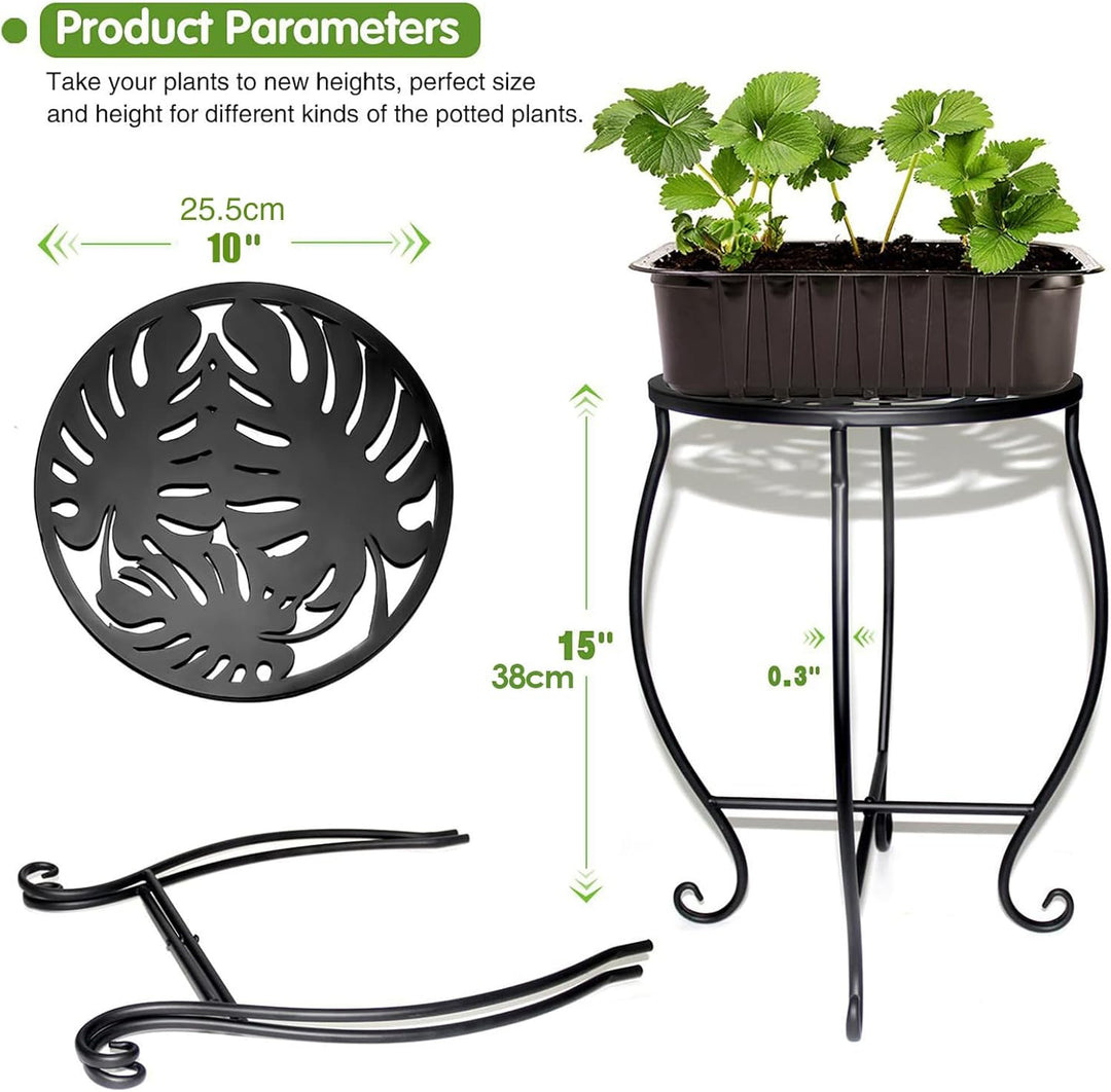 Aussen Pflanzenständer - Metall Pflanzentopfständer 38 Cm,Dekoratives Rundes Pflanzen- und Blumenreg