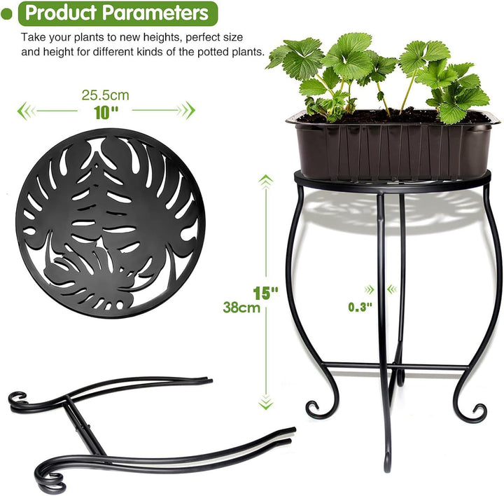 Aussen Pflanzenständer - Metall Pflanzentopfständer 38 Cm,Dekoratives Rundes Pflanzen- und Blumenreg
