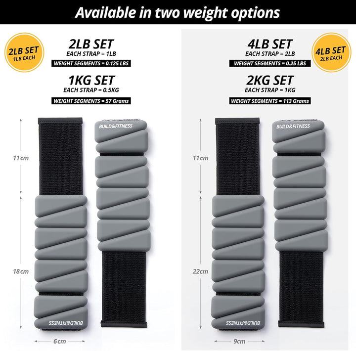 Handgelenk & Knöchel Gewichte Verstellbare Bänder für Frauen und Männer Workouts 2er Set je 0,5kg Pe