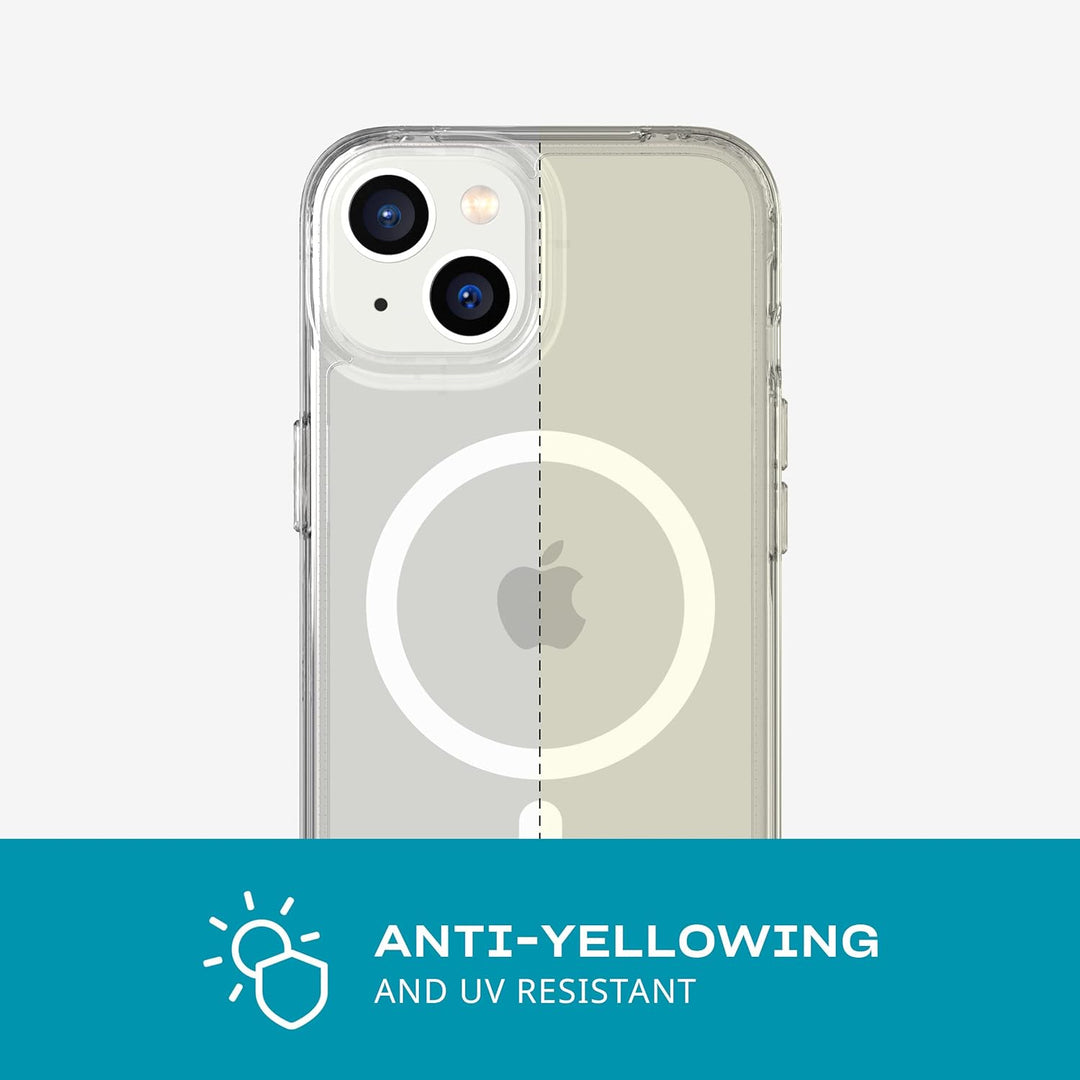 tech21 iPhone 14 Evo Clear Kompatibel mit MagSafe® - Kratzfest, Stossdämpfend, Klar Handyhülle mit 3
