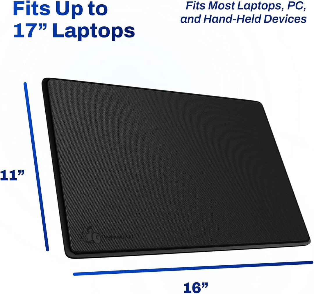 DefenderPad Hitzeschutzmatte/Strahlenschutzmatte, für Laptop/Notebook schwarz, schwarz