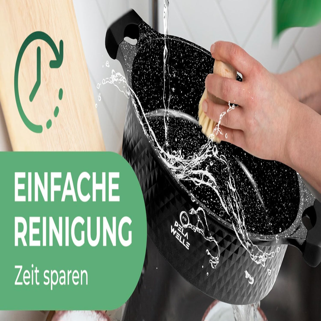 Pela Welle® Topfset Induktion [15-teilig Keramik] inkl. Küchenhelfer, Topfset antihaftbeschichtet |