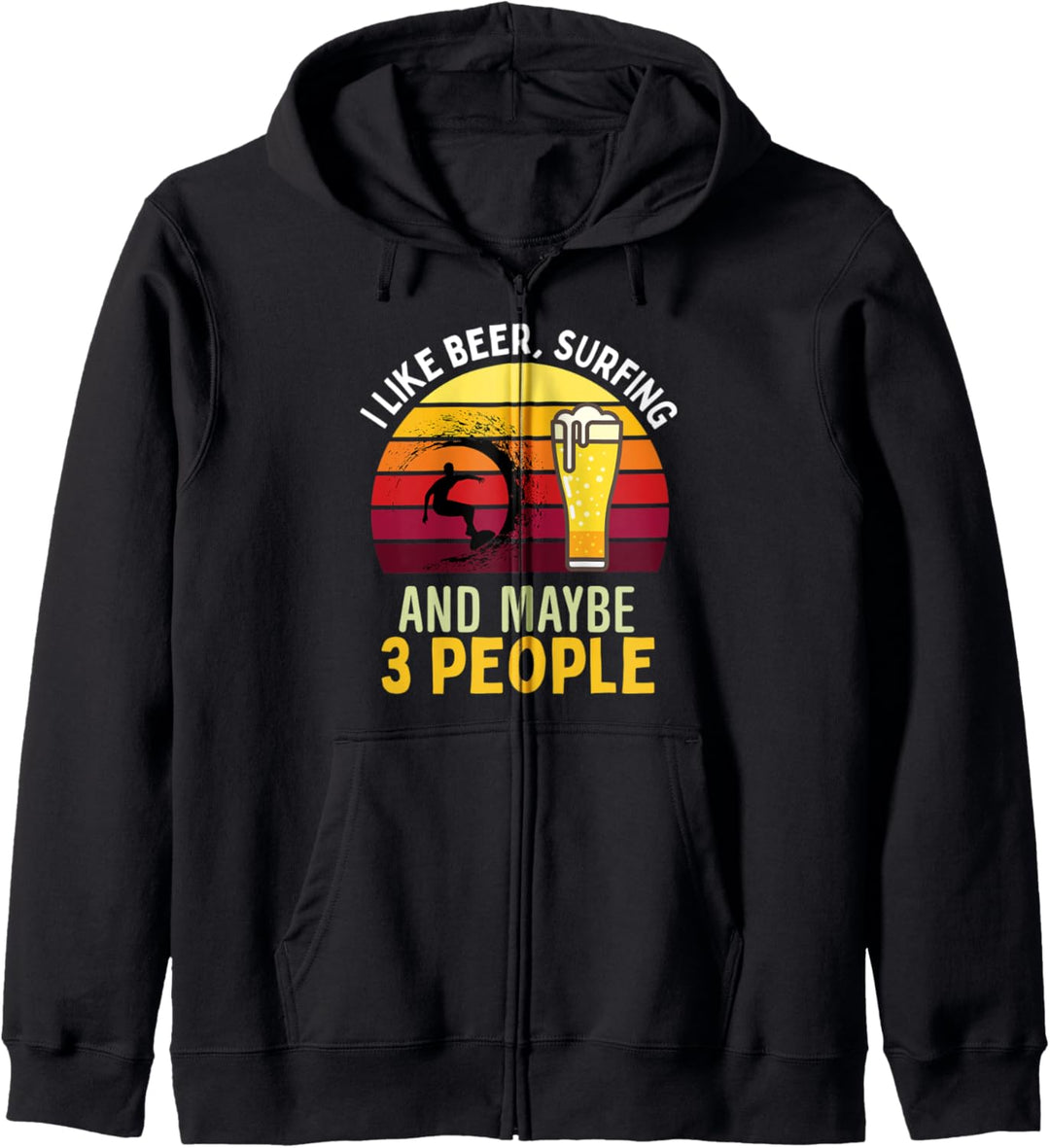 I Like Beer Surfen & 3 Biertrinker Kapuzenjacke