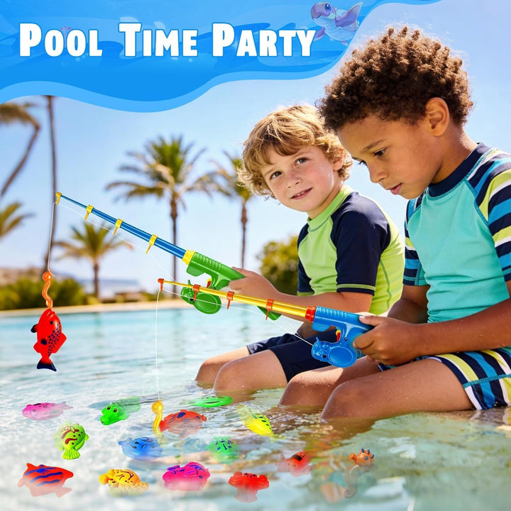 Wasserspielzeug Kinder Outdoor Pool Spielzeug Kinder ab 3 4 5 Jahre Angelspiel mit 30 Magnetischen F