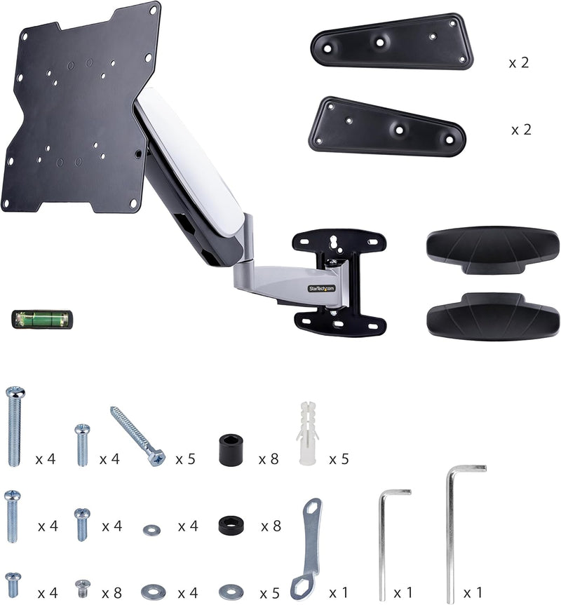 StarTech.com Staffa per TV a parete, Supporto per TV VESA orientabile, Braccio per display da 23 a 5