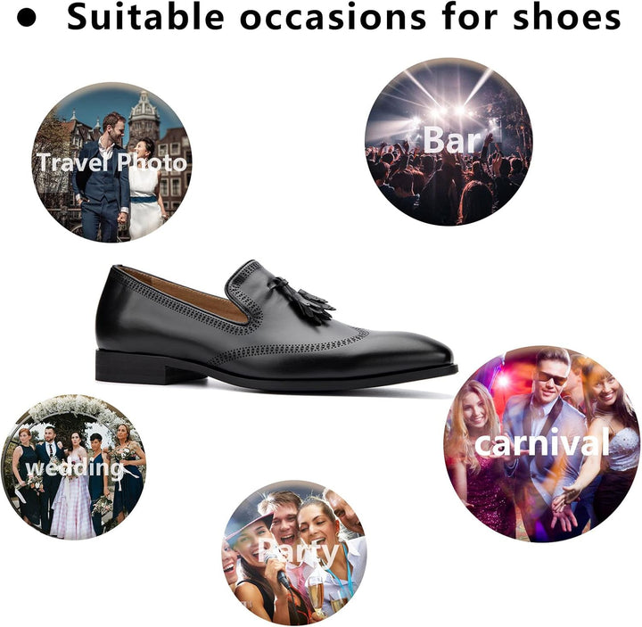 MEIJIANA Herren Mokassins Herren Elegante Schuhe Herren Casual Slip on Anzugschuhe 41 EU Schwarz 03,