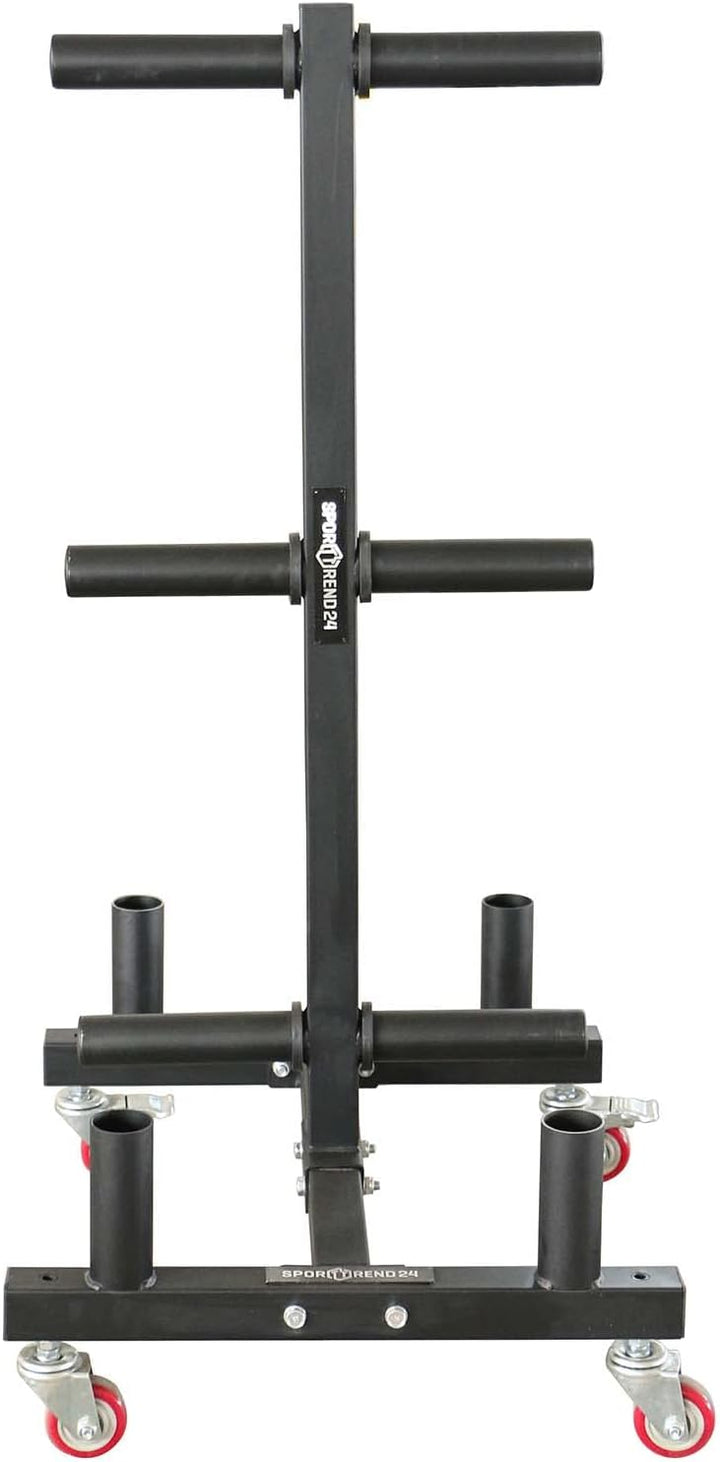 Sporttrend 24® Bumper Plate Rack auf Rollen bis 400kg mit 50mm Scheibenaufnahme | Hantelscheibenstän