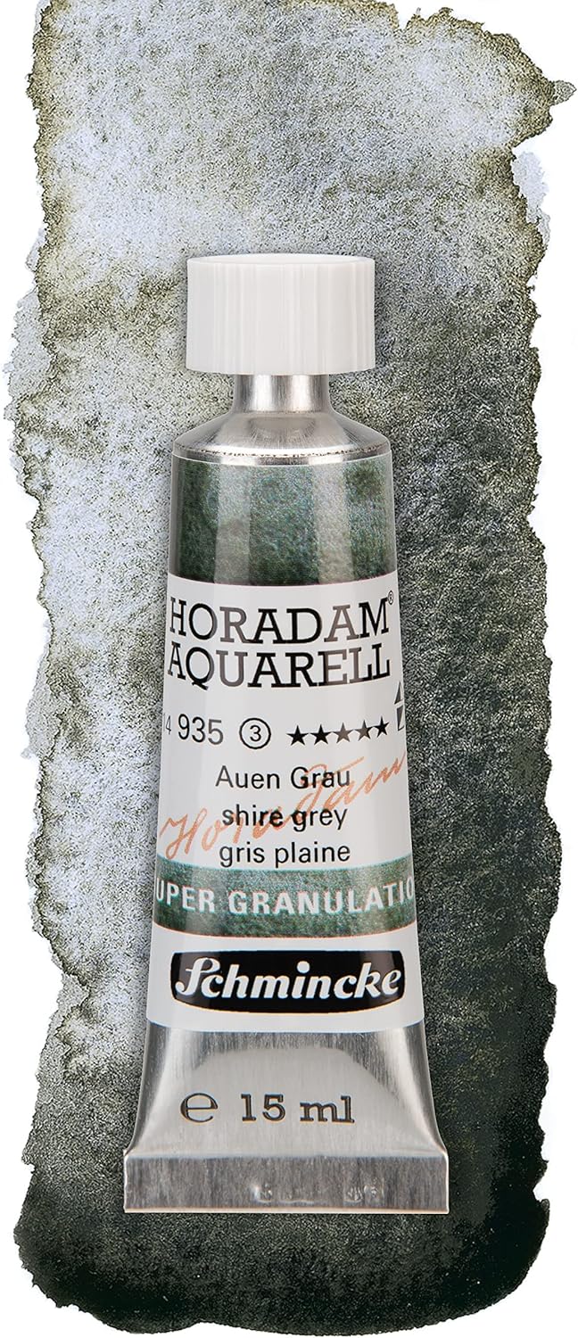 Schmincke – HORADAM® AQUARELL, Super Granulation Set Auen, 5 x 15 ml-Tuben, 74 867 097, Holzkasten,