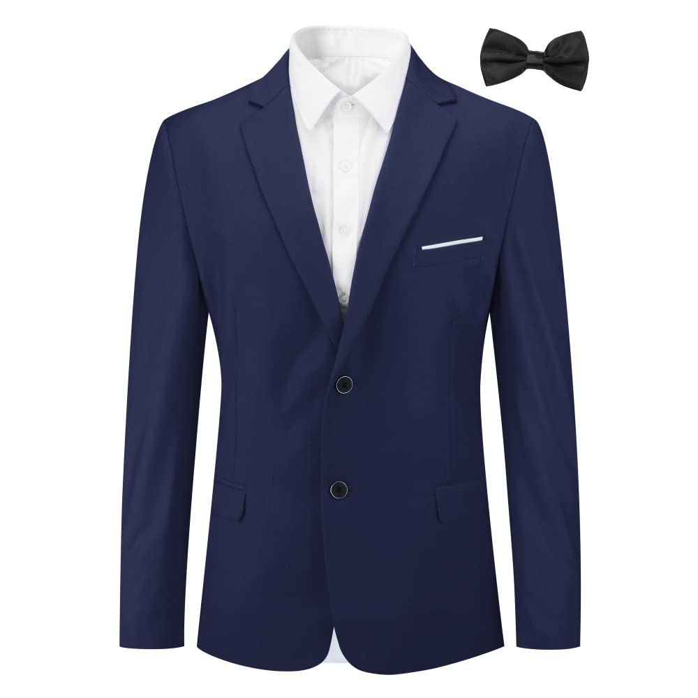 Allthemen Sakko Herren Slim Fit Sportlich Anzugjacke mit Fliege Zwei Knöpfe Herren Blazer für Busine