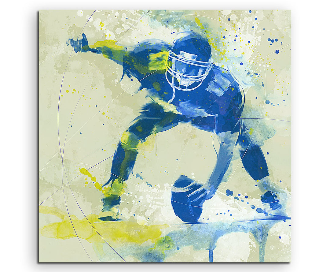 Paul Sinus Art American Football II 60x60cm SPORTBILDER Splash Art Wandbild Aquarell Art