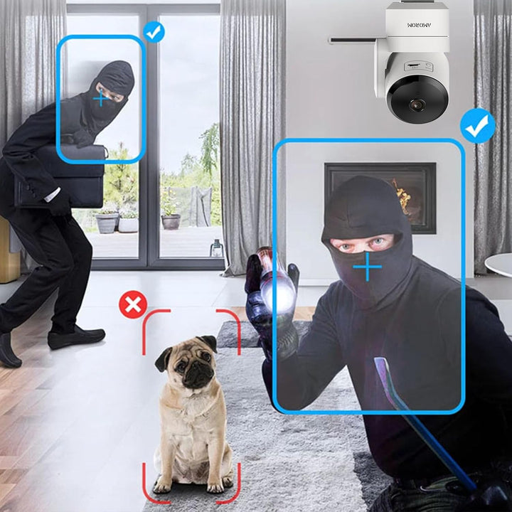 Überwachungskamera Innen 360° WLAN Kamera Überwachung mit Bewegungserkennung, 2 Wege Audio, 1080p Na