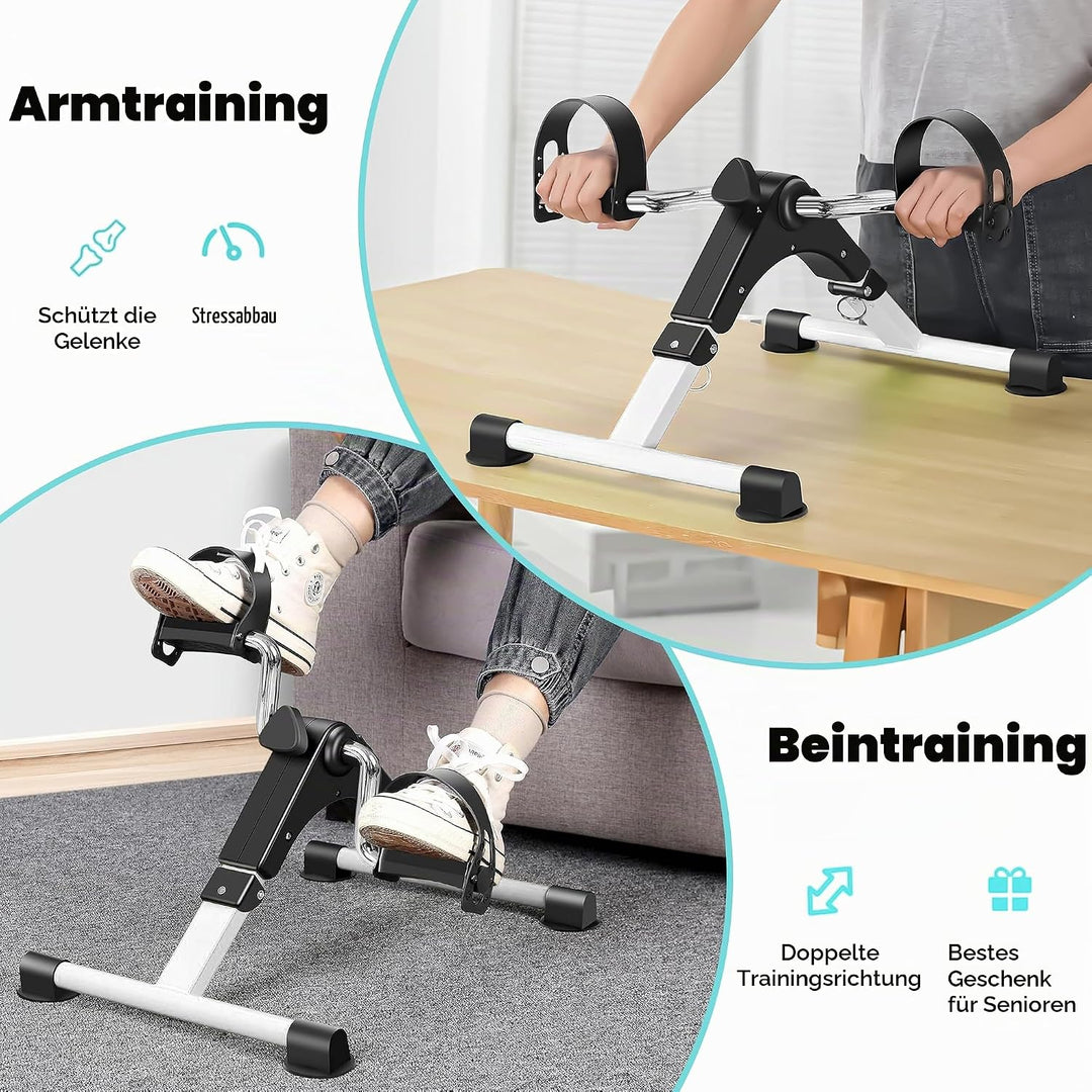 TechFit Pedal-Ausbilder, Mini-Heimtrainer für Heim und Büro, leichte Trainingsmaschine für Arme und
