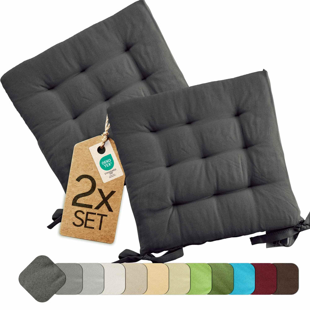 etérea Sitzkissen 40x40 cm für Innenbereich Balkonmöbel Gartenmöbel - Stuhlkissen Outdoor Set mit Bä