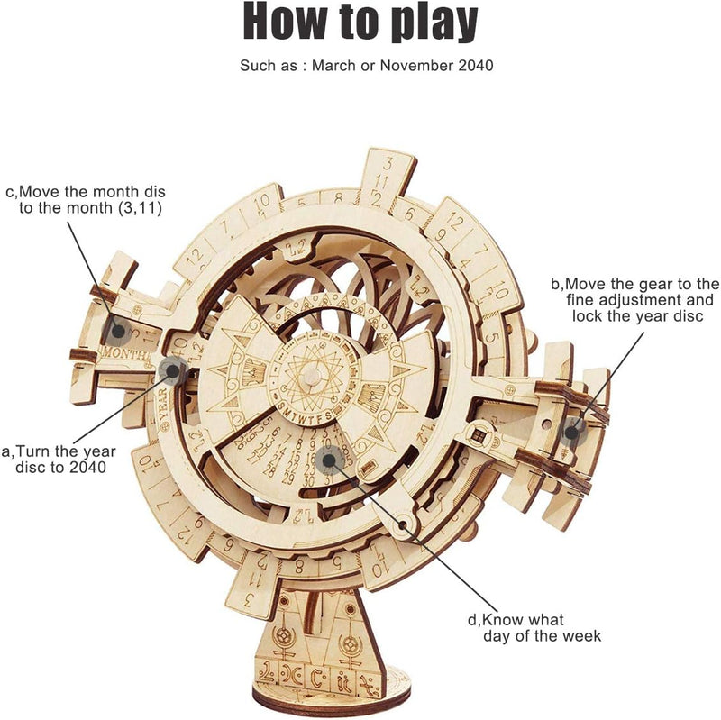 ROKR Perpetual Calendar-3D-Holzbausatz/Mechanische Modelle/Modellbau Mechanische Modellbau Kits Für