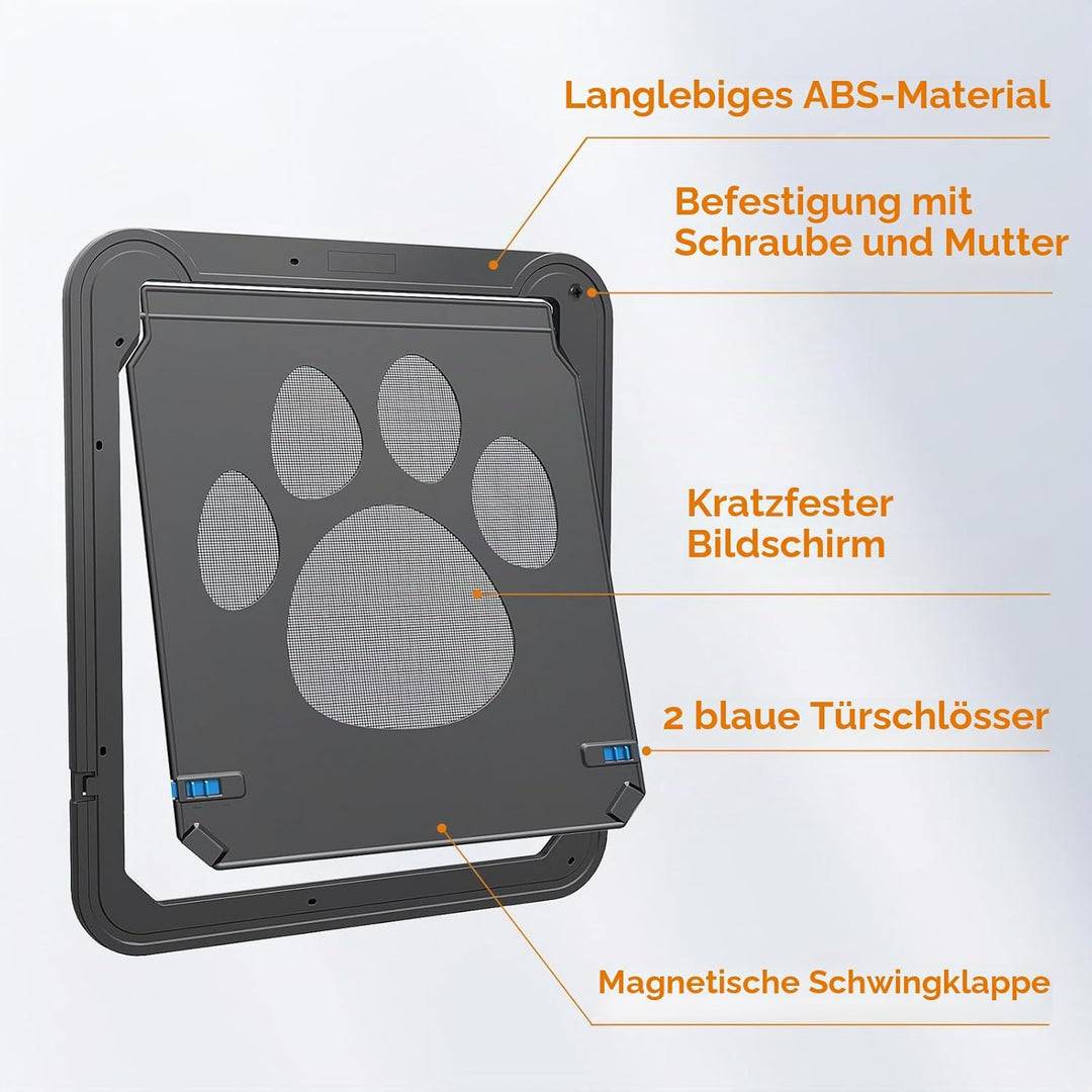 Enjoying Haustierschutztür 31 x 35,6 cm Innentürgrösse, Hundetüren mit Ersatz-Magnetklappe, abschlie