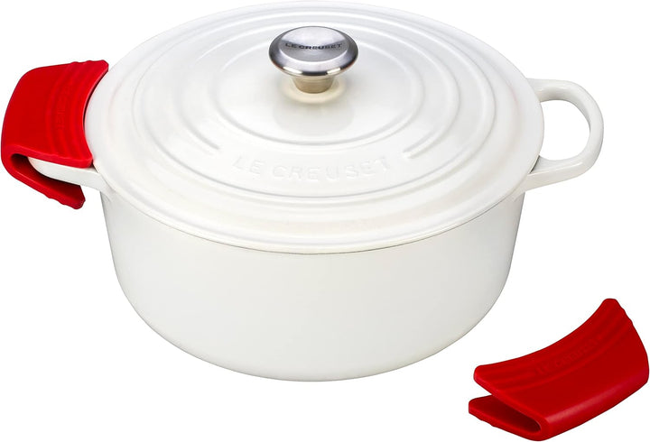 Le Creuset 2er-Set Griffschutz aus Silikon, Anpassungsfähig, Hitzebeständig bis 250°C, Kirschrot, 93