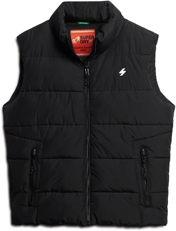 Superdry Herren Sportpuffer Gilet Jacke S Schwarz, S Schwarz