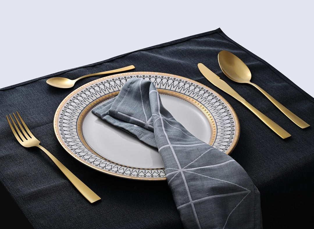 Otto Konig Besteck-Set, 24-teilig, für 6 Personen, Gold Edelstahl Besteck-Set, Messer Gabel Löffel K