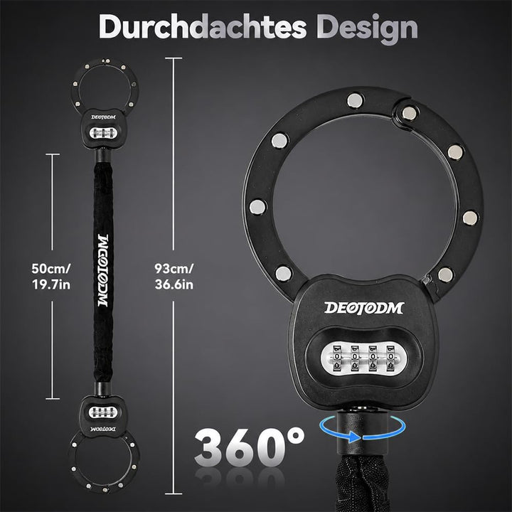 E Scooter Schloss Fahrradschloss Handschellenschloss Hohe Sicherheit Bike Lock 8mm Dicker Kette Kett