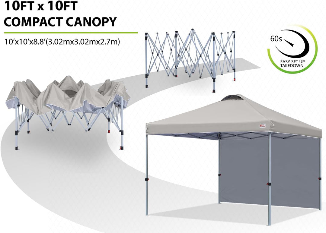 MASTERCANOPY Pop-up-Pavillon Faltpavillon Festzelt mit Entlüftung & 1 Seitenwand/Seitenteil für Mark