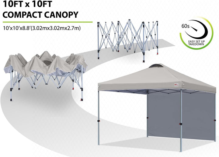 MASTERCANOPY Pop-up-Pavillon Faltpavillon Festzelt mit Entlüftung & 1 Seitenwand/Seitenteil für Mark