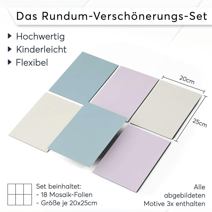 CREATISTO Klebefliesen Stickerfliesen Fliesenfolie - Aufkleber Folie für Fliesen I Klebefliesen Deko