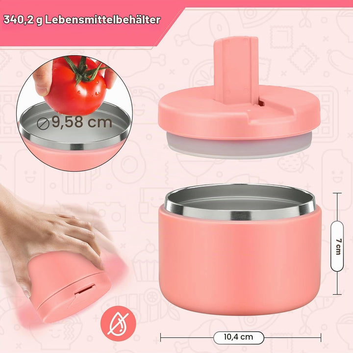 Itslife Thermobehälter für Essen 350ml Edelstahl Warmhaltebebehälter, Auslaufsicherer Lunchbehälter