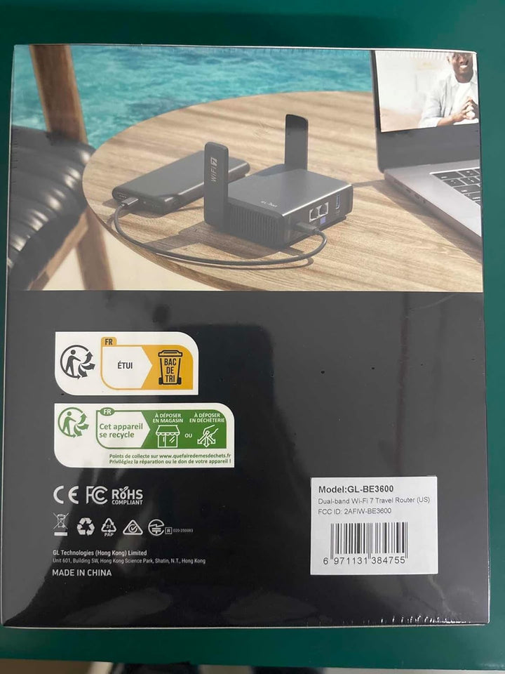 GL.iNet GL-BE3600 (Slate 7) Tragbarer Router, Dualband-WLAN-7-Gigabit-Router im Taschenformat, OpenV