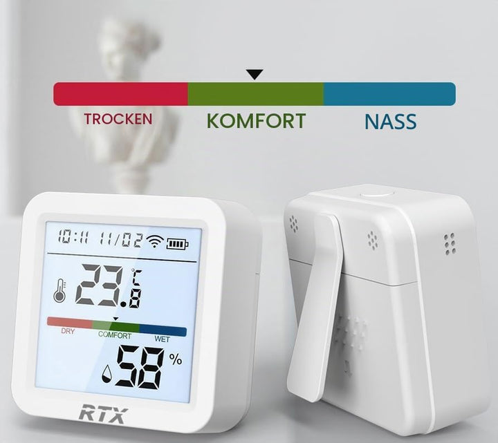 RTX Temperatur- und Feuchtigkeitssensor LCD Zigbee Tuya Smart
