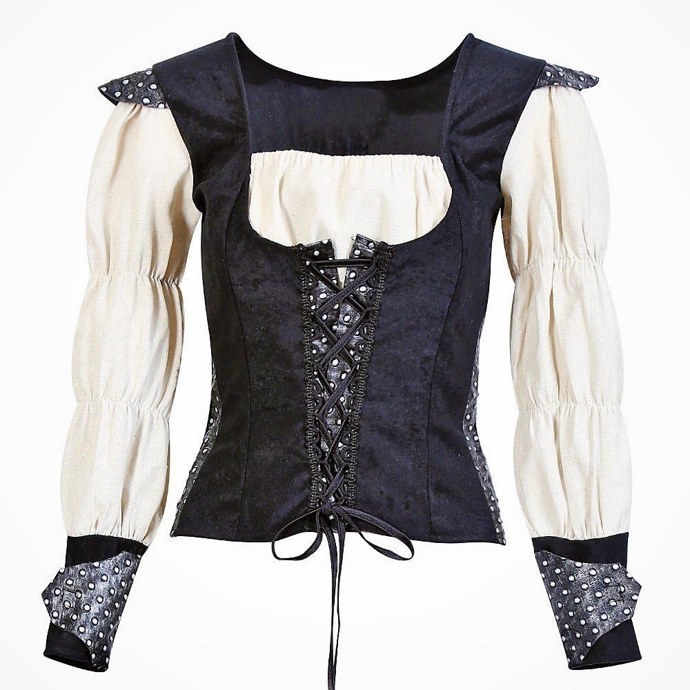 KarnevalsTeufel Mittelalter Kleid 2-TLG. Gewand Kleid Kostüm für Damen Faschingskleid Bluse Rock (46