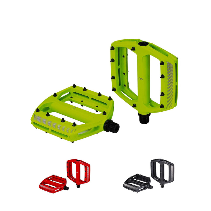 BBB Cycling Fahrrad Pedale mit Grosse Plattform Alu-Pedalkörper Auswechselbare Grip-Pins CoolRide BP