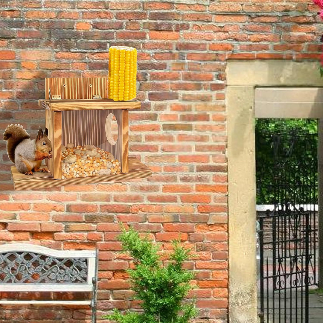 Eichhörnchen Futterhaus mit Metalldach: Eichhörnchen Futterhaus Wetterfest, Stabiles Eichhörnche n H