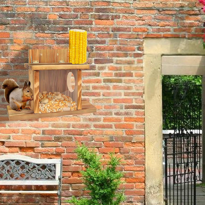 Eichhörnchen Futterhaus mit Metalldach: Eichhörnchen Futterhaus Wetterfest, Stabiles Eichhörnche n H