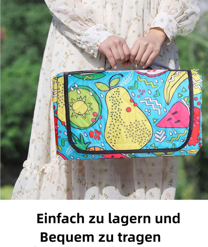 Picknickdecke Sandfrei Stranddecke Wasserdicht Campingdecke Waschbar Strandunterlage Tragbare Pickni