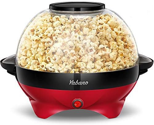 Yabano Popcornmaschine für Zuhause, Popcorn Maker Machine mit Zucker & Öl, Abnehmbare Heizfläche, 5L