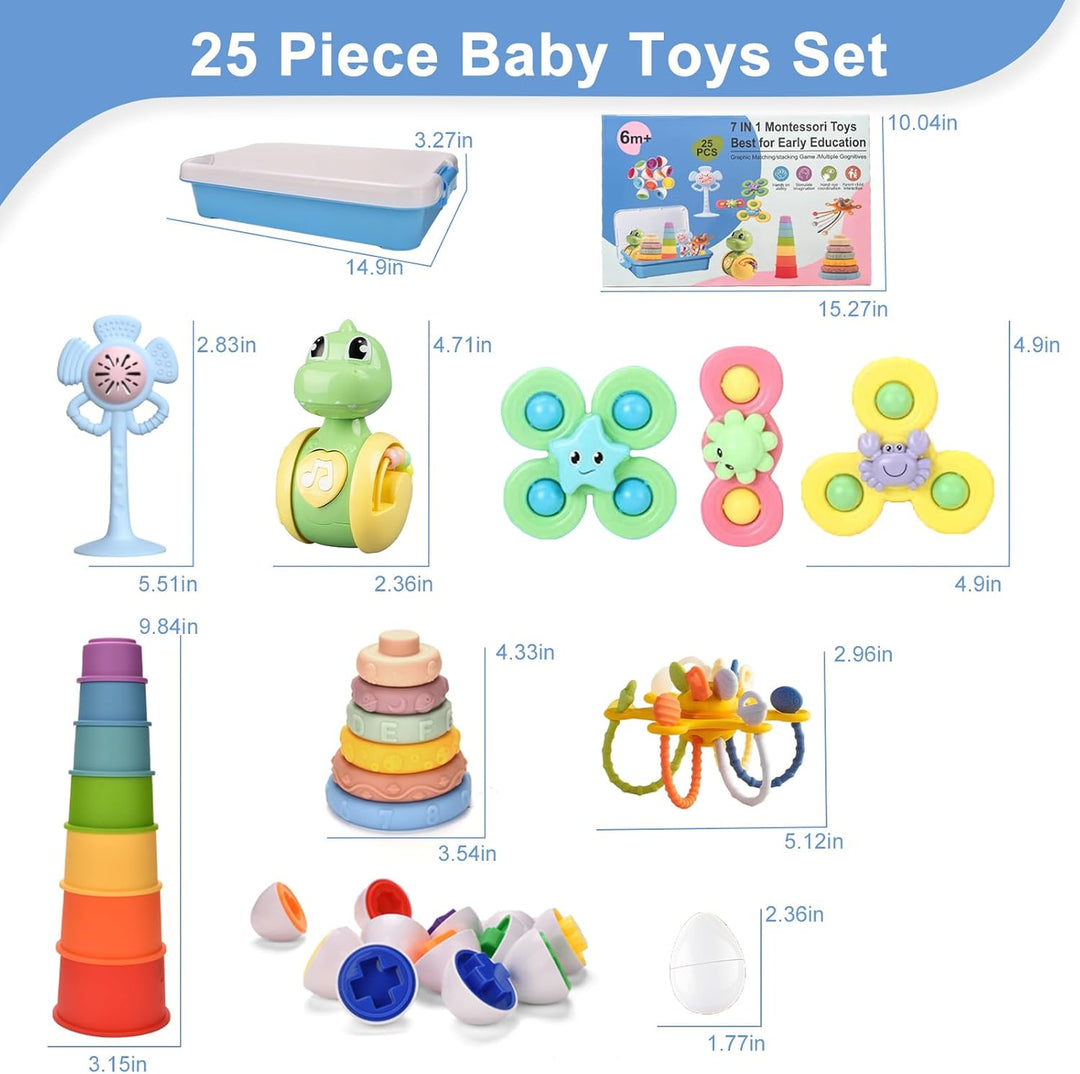 Montessori-Babyspielzeug für 6 bis 12 Monate,7-in-1-Stapelspielzeug und Entwicklung der sensorischen
