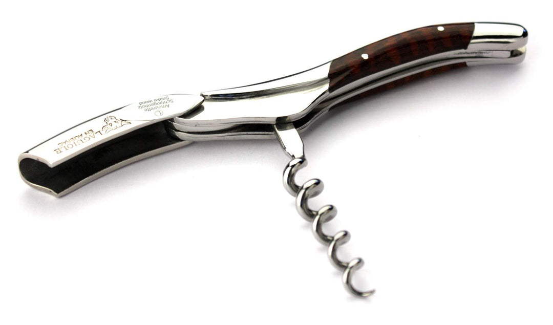 Laguiole en Aubrac Kellnermesser Schlangenholz Amourette Edelstahl glänzend SOM99AMI Sommelierbestec
